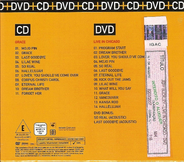 Jeff Buckley : Grace / Live In Chicago (CD, Album + DVD-V, Copy Prot., Multichannel, PAL +)