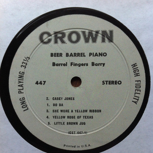 Barrel Fingers Barry : Beer Barrel Piano (LP)