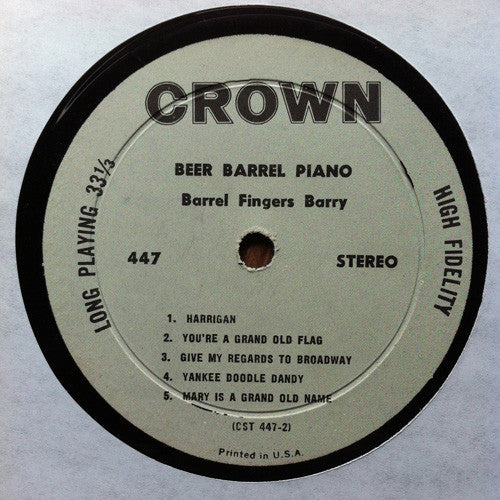 Barrel Fingers Barry : Beer Barrel Piano (LP)