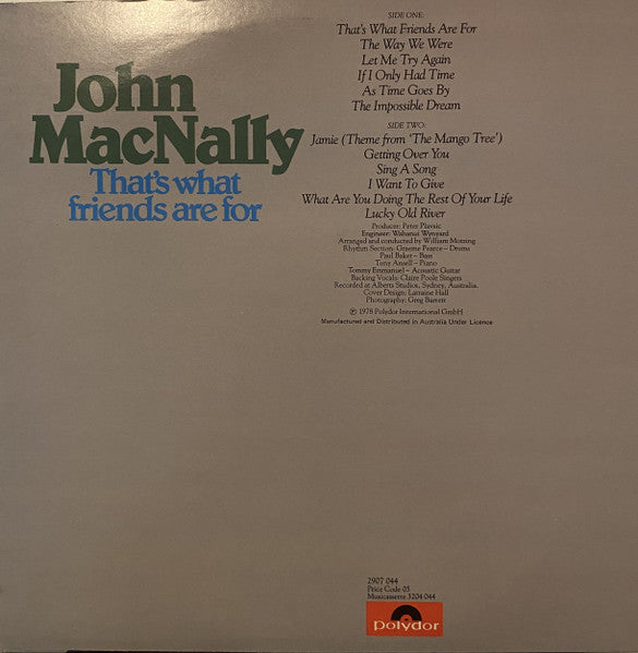 John MacNally : That's What Friends Are For (LP, Album)
