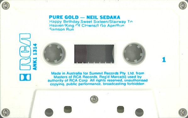 Neil Sedaka : Pure Gold (Cass, Comp)
