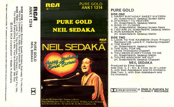 Neil Sedaka : Pure Gold (Cass, Comp)