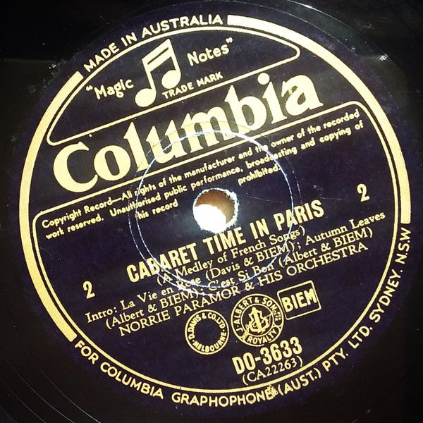 Norrie Paramor And His Orchestra : Cabaret Time In Paris 1 / Cabaret Time In Paris 2 (Shellac, Mono)