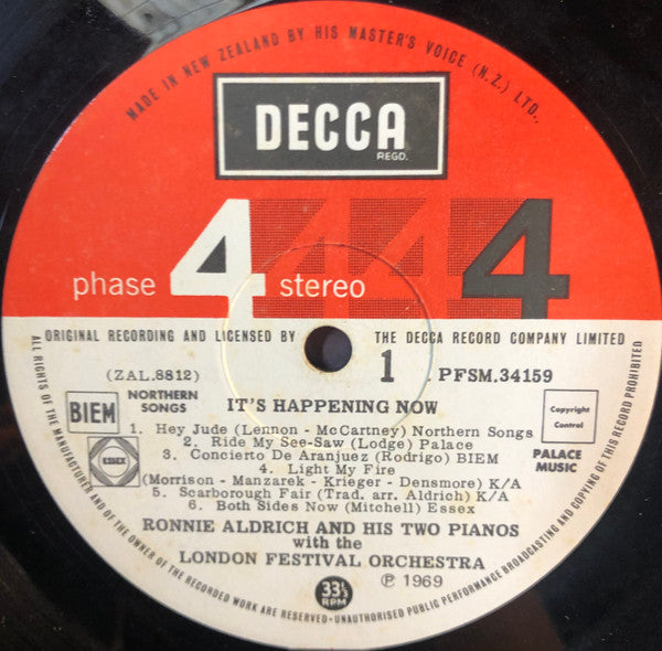 Ronnie Aldrich And His Two Pianos With The London Festival Orchestra : It's Happening Now (LP, Album)