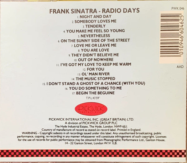 Frank Sinatra : Radio Days (CD, Comp, RE)