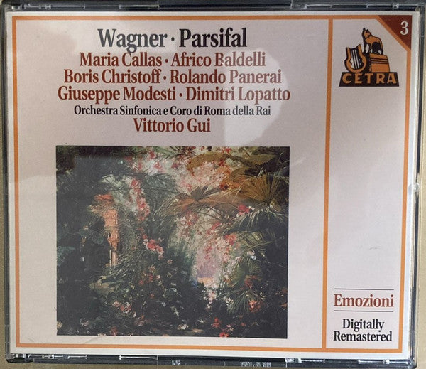 Richard Wagner, Maria Callas, Africo Baldelli, Boris Christoff, Rolando Panerai, Giuseppe Modesti, Dimitri Lopatto, Vittorio Gui, Orchestra Sinfonica Di Roma Della RAI : Parsifal (3xCD, Album)
