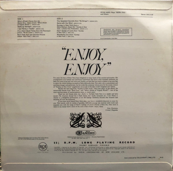 Peter Nero : Peter Nero Plays Born Free And Others (LP, Album)