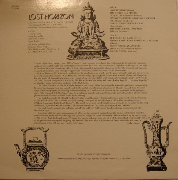 The Shangri-La Orchestra And Chorus : Lost Horizon (LP, Album)
