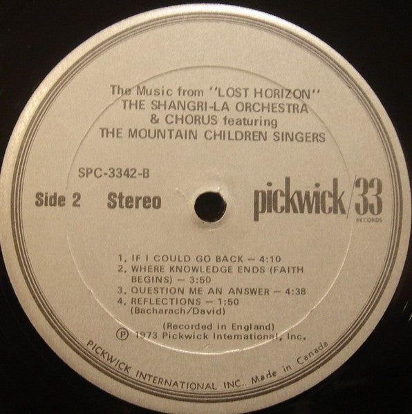 The Shangri-La Orchestra And Chorus : Lost Horizon (LP, Album)