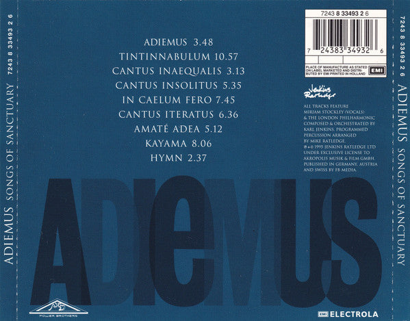 Adiemus : Songs Of Sanctuary (CD, Album)