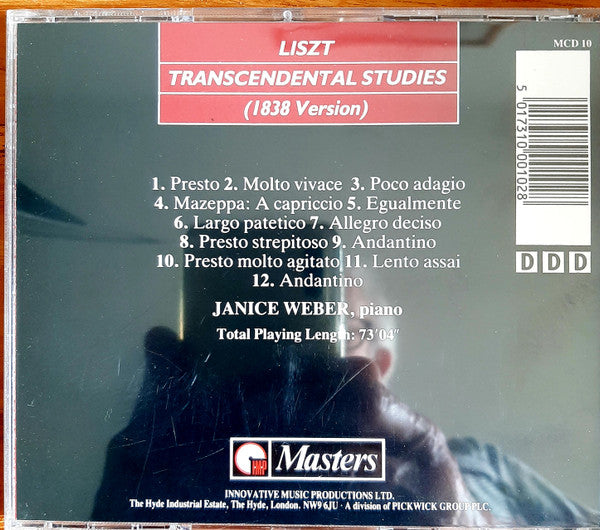 Liszt*, Janice Weber : Transcendental Studies (1838 Version) (CD)