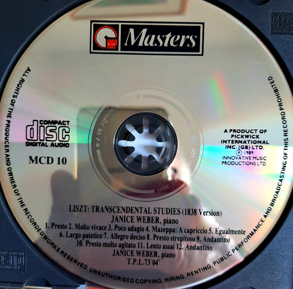 Liszt*, Janice Weber : Transcendental Studies (1838 Version) (CD)