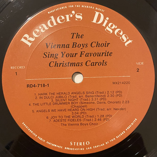 The Vienna Boys Choir* : Sing Your Favourite Christmas Carols Vol.1 (LP, Comp)