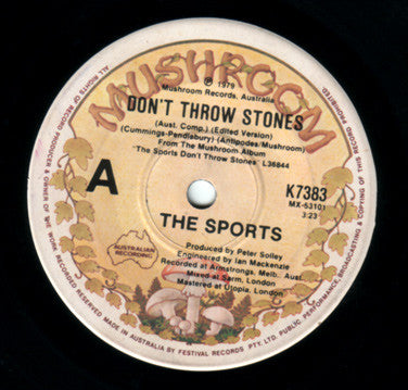 The Sports : Don't Throw Stones (Edited Version) (7", Single)