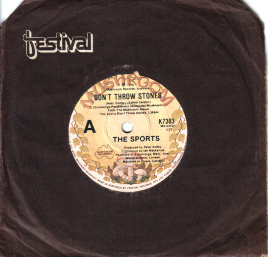 The Sports : Don't Throw Stones (Edited Version) (7", Single)