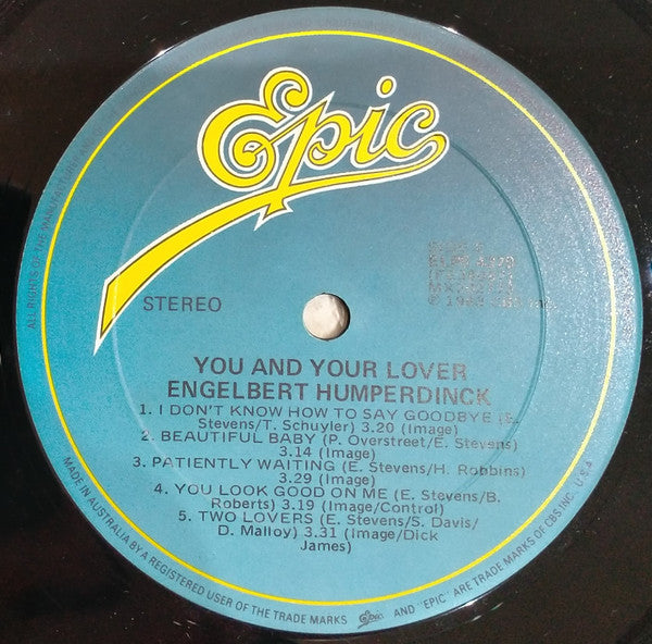 Engelbert Humperdinck : You And Your Lover (LP)