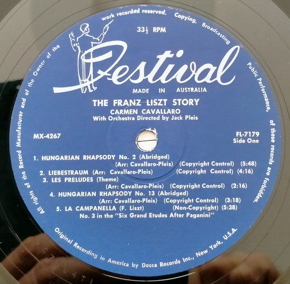 Franz Liszt, Carmen Cavallaro : The Story (LP, Album, Mono)