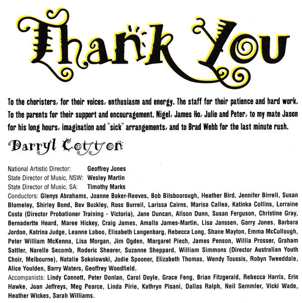 Darryl Cotton With The Australian Youth Choir And Victoria State Children's Choir : Songs Of The World (CD, Album)