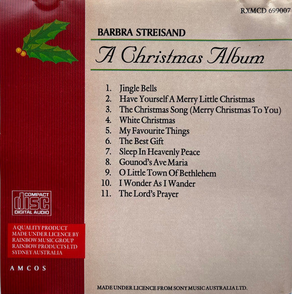 Barbra Streisand : A Christmas Album (CD, Album, RE)