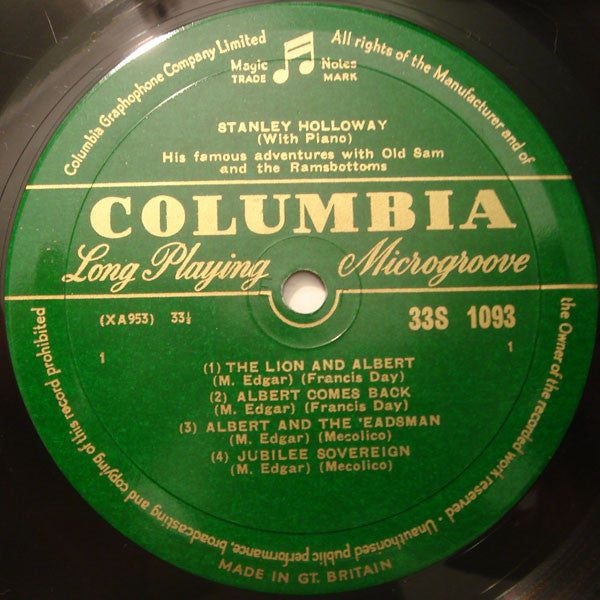 Stanley Holloway : His Famous Adventures With Old Sam And The Ramsbottoms (10", Comp)