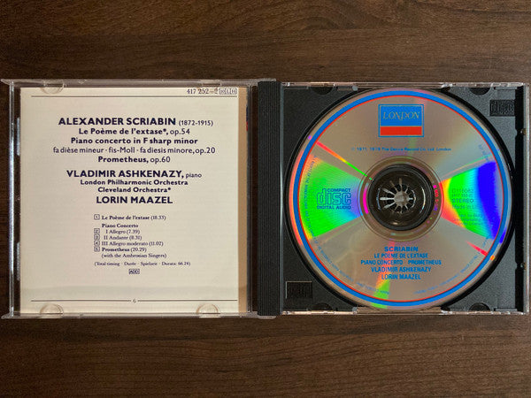 Scriabin*, Ashkenazy*, Maazel*, London Philharmonic Orchestra, Cleveland Orchestra* : Le Poème De L'extase • Piano Concerto • Prometheus (CD, Comp, Club, RE, RM, PMD)