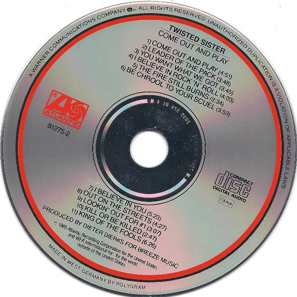 Twisted Sister : Come Out And Play (CD, Album)