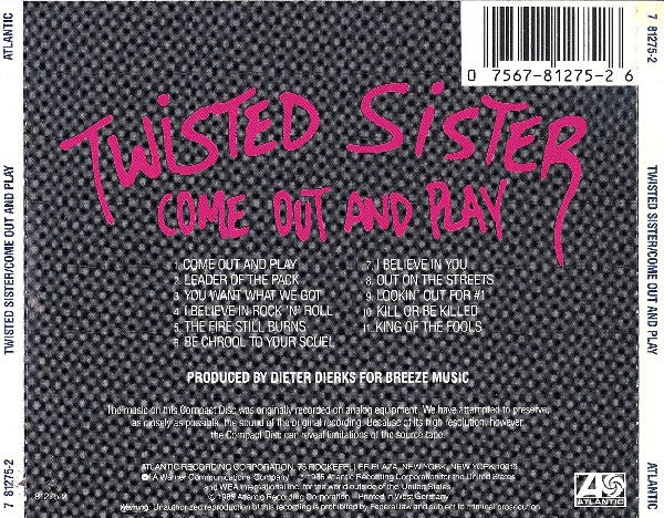 Twisted Sister : Come Out And Play (CD, Album)