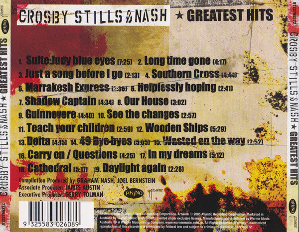Crosby, Stills & Nash : Greatest Hits (CD, Comp)