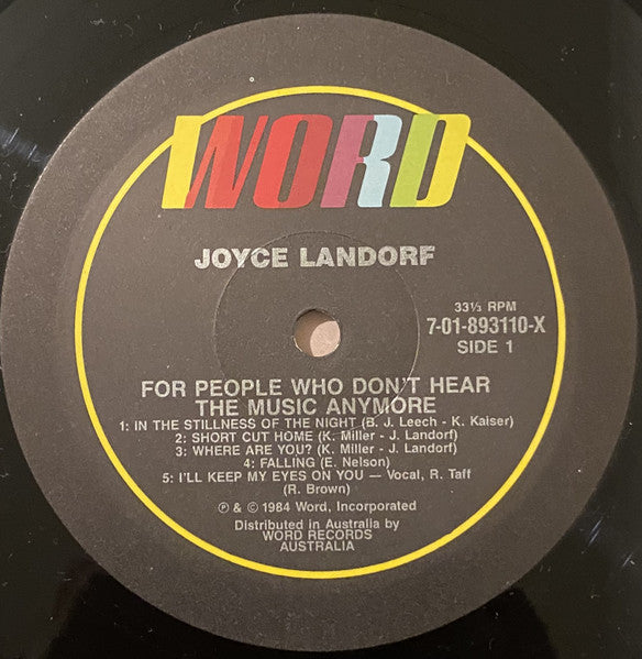Joyce Landorf : For People Who Don't Hear The Music Anymore (LP, Album, Dig)
