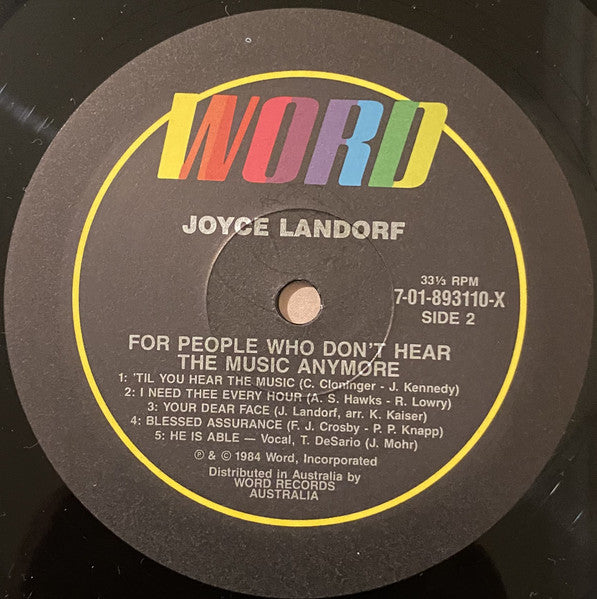 Joyce Landorf : For People Who Don't Hear The Music Anymore (LP, Album, Dig)
