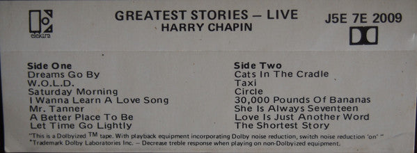 Harry Chapin : Greatest Stories - Live (Cass, Album)