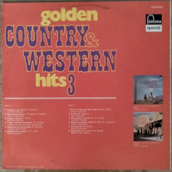 Various : Golden Country & Western Hits 3 (LP, Comp)