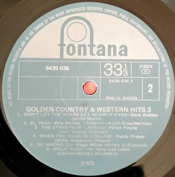 Various : Golden Country & Western Hits 3 (LP, Comp)