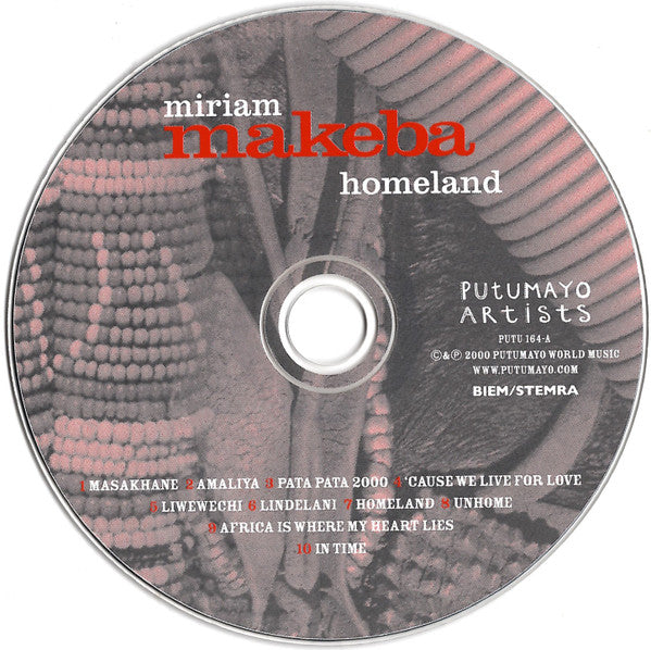 Miriam Makeba : Homeland (CD, Album)