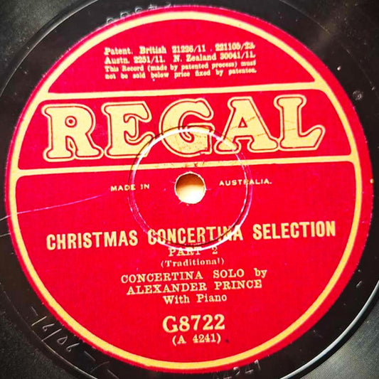 Alexander Prince : Christmas Concertina Selection Part 1 / Christmas Concertina Selection Part 2 (Shellac, 10", Mono)