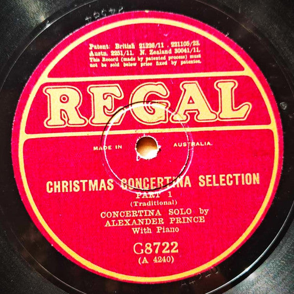 Alexander Prince : Christmas Concertina Selection Part 1 / Christmas Concertina Selection Part 2 (Shellac, 10", Mono)