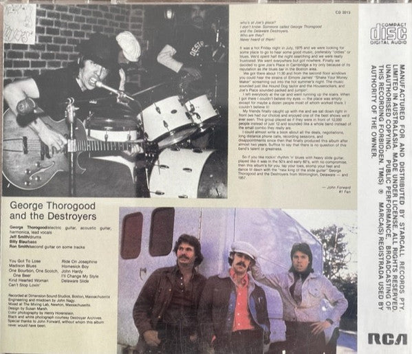George Thorogood & The Destroyers : George Thorogood And The Destroyers (CD)
