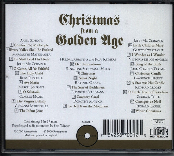 Various : Christmas From A Golden Age (CD, Comp, Mono)