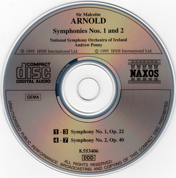 Sir Malcolm Arnold* - National Symphony Orchestra Of Ireland, Andrew Penny : Symphonies Nos. 1 And 2 (CD, Album)