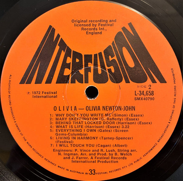 Olivia Newton-John : Olivia (LP, Album, Red)