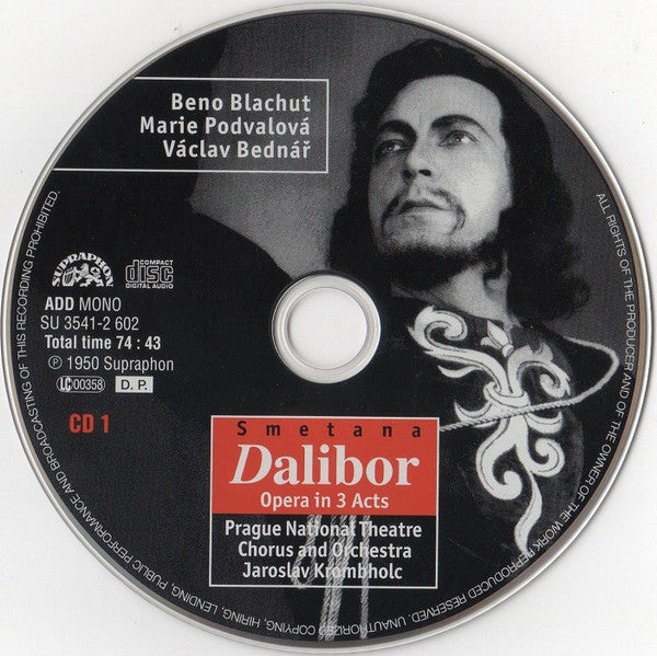 Smetana* - Beno Blachut, Marie Podvalová, Václav Bednář, Prague National Theatre Chorus* And Orchestra*, Jaroslav Krombholc : Dalibor (2xCD, Album, Mono)