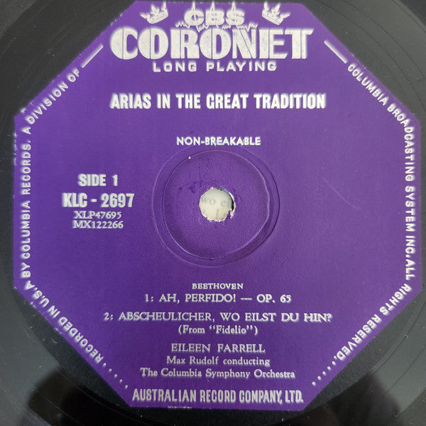 Eileen Farrell : Arias In The Great Tradition (LP, Mono)