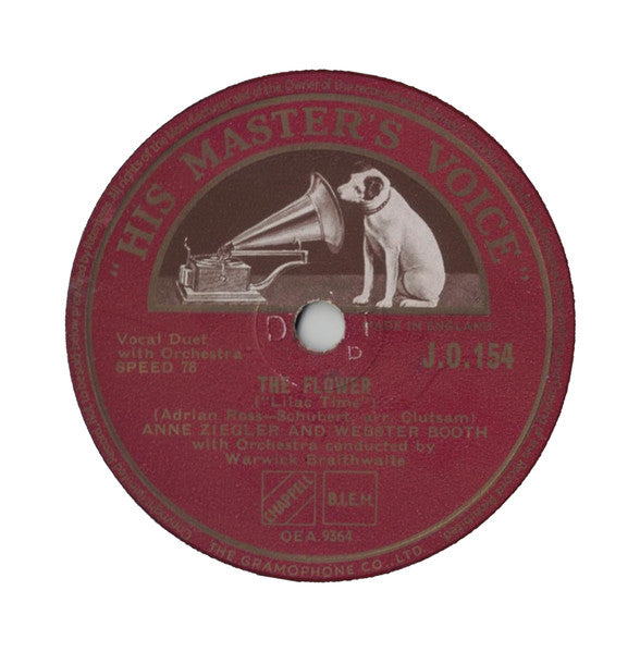 Anne Ziegler & Webster Booth : The Flower / The Golden Song (Shellac, 10", Single)