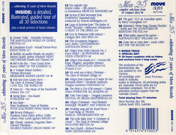 Various : Move 25 ... Celebrating 25 Years Of Move Records (CD)