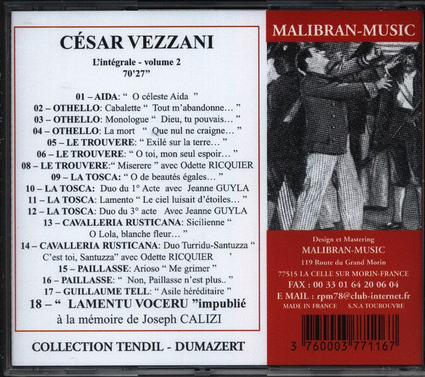 César Vezzani : L'intégrale Vol. 2 (CD, Comp)