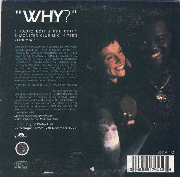 Dancin' Danny D Presents D Mob With Cathy Dennis : Why? (CD, Single)