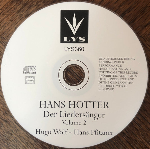 Hans Hotter, Michael Raucheisen : Der Liedersänger (Volume 2) (CD)