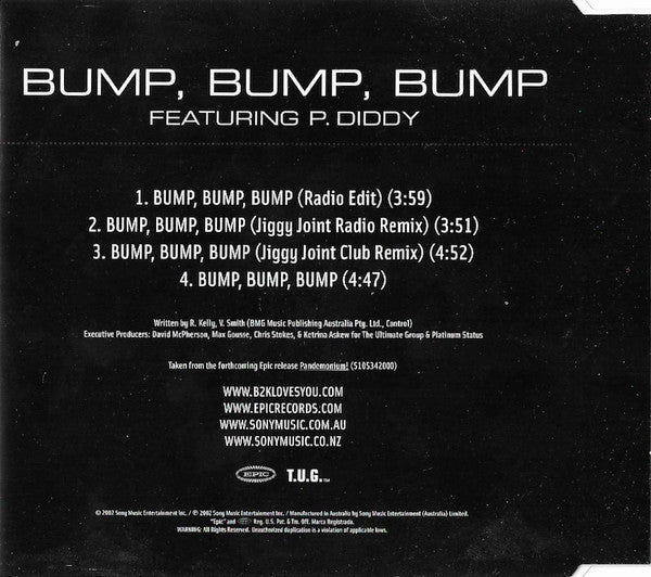 B2K Featuring P. Diddy : Bump, Bump, Bump (CD, Single)