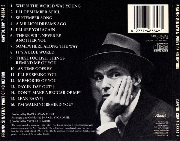Frank Sinatra : Point Of No Return (CD, Album, RE, RM, Dig)