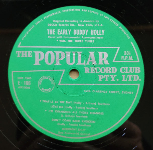 Buddy Holly : The Early Buddy Holly (LP, Mono, Club)